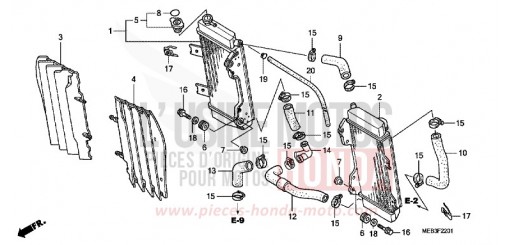RADIATEUR (CRF450R5,6,7,8) CRF450R6 de 2006